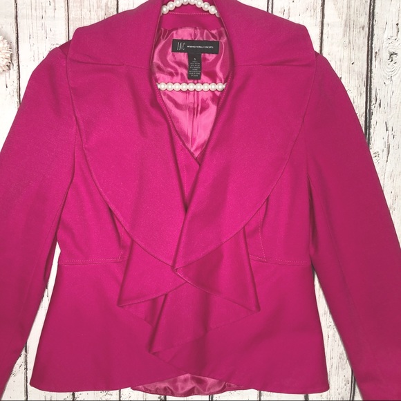 INC Pink Ruffle Blazer • Size Small - Picture 2 of 6